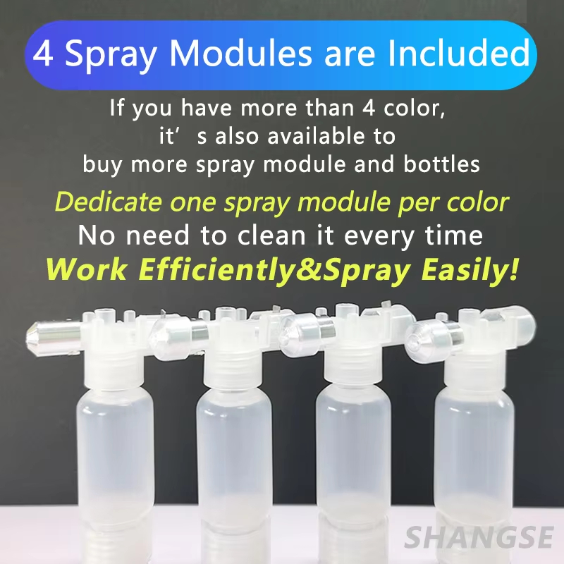 Upgraded No-Clean Airbrush with 0.3mm & 0.5mm Spray Modules