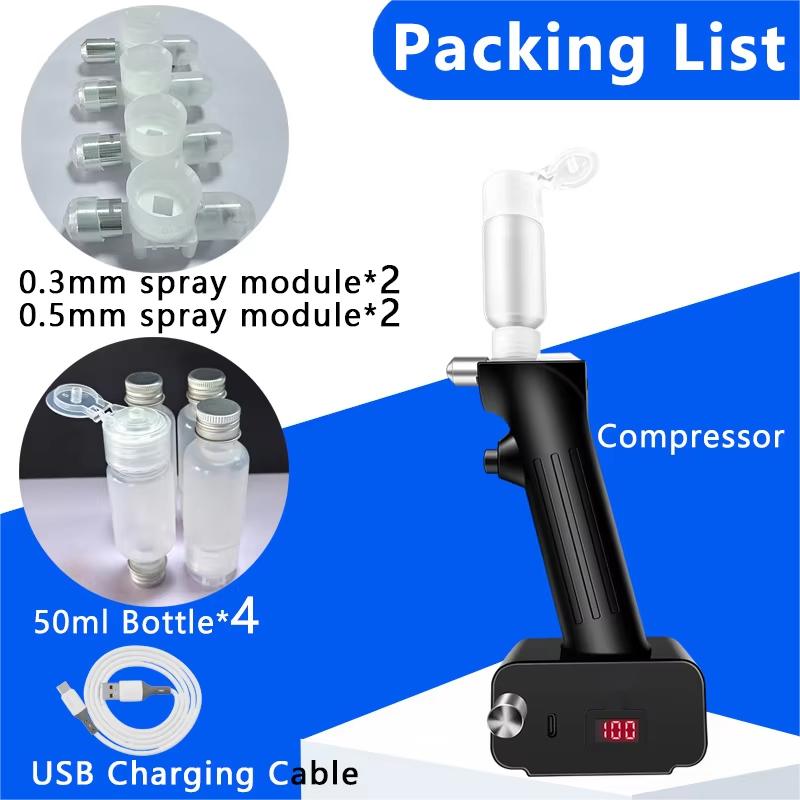 Upgraded No-Clean Airbrush with 0.3mm & 0.5mm Spray Modules